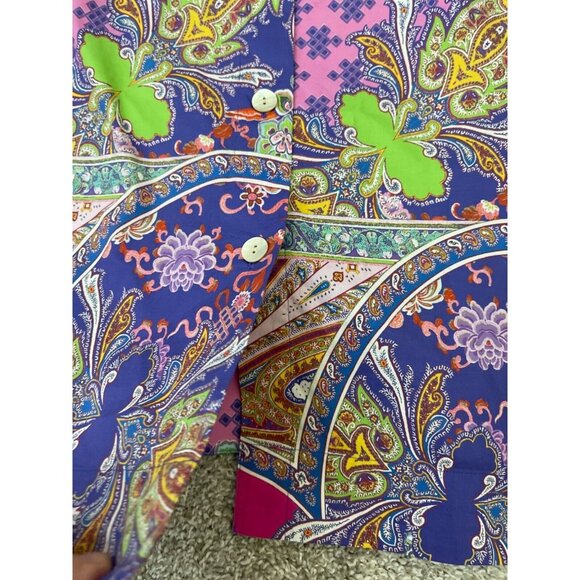 Hinson Wu Aileen 3/4 Sleeve Paisley Printed Shirt Button Back Size 16 $270 NWOT - Picture 16 of 16
